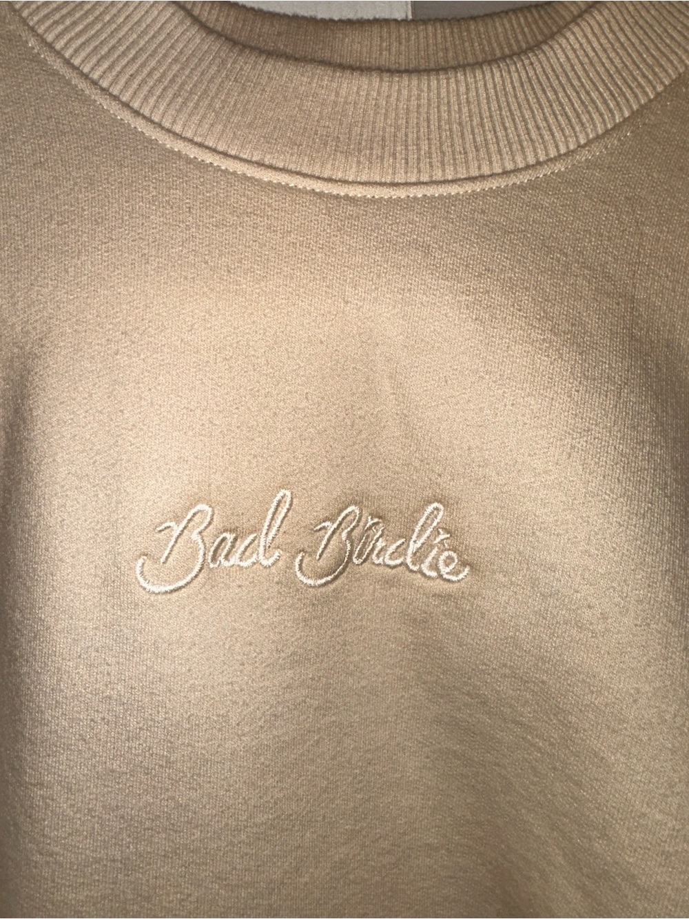 Bad Birdie Cream Embroidered Crewneck Golf Sweatshirt